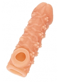 Телесная закрытая насадка с пучками шишечек Cock Sleeve Size M - 15,6 см. - KOKOS - в Балашихе купить с доставкой