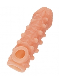 Телесная закрытая насадка с шариками Cock Sleeve Size M - 15,6 см. - KOKOS - в Балашихе купить с доставкой
