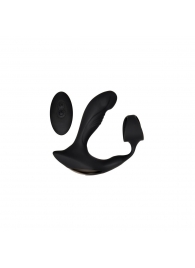 Черный вибромассажер простаты с эрекционным кольцом Strapped   Tapped - Zero Tolerance - в Балашихе купить с доставкой