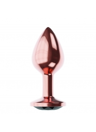 Пробка цвета розового золота с черным кристаллом Diamond Jet Shine L - 8,3 см. - Lola Games - купить с доставкой в Балашихе