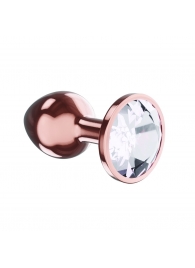 Пробка цвета розового золота с прозрачным кристаллом Diamond Moonstone Shine L - 8,3 см. - Lola Games - купить с доставкой в Балашихе
