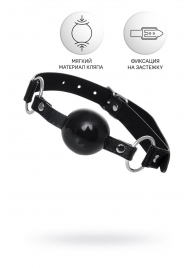 Черный кляп-шар на кожаных ремешках Anonymo - ToyFa - купить с доставкой в Балашихе