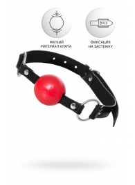 Красный кляп-шар на черных ремешках Anonymo - ToyFa - купить с доставкой в Балашихе