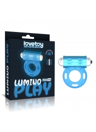 Голубое, светящееся в темноте эрекционное виброкольцо Lumino Play Vibrating Penis Ring - Lovetoy - в Балашихе купить с доставкой