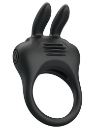 Черное эрекционное кольцо с вибрацией Davion - Baile - в Балашихе купить с доставкой