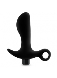Черный анальный вибратор Silicone Vibrating Prostate Massager 01 - 10,8 см. - Blush Novelties - в Балашихе купить с доставкой