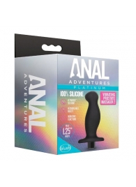 Черный анальный вибромассажёр Silicone Vibrating Prostate Massager 02 - 10,8 см. - Blush Novelties - в Балашихе купить с доставкой