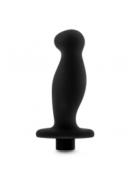 Черный анальный вибромассажёр Silicone Vibrating Prostate Massager 02 - 10,8 см. - Blush Novelties - в Балашихе купить с доставкой