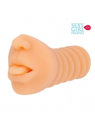 Телесный мастурбатор-ротик с высунутым язычком - Bior toys - в Балашихе купить с доставкой