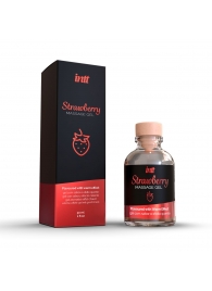 Массажный гель с ароматом клубники Strawberry - 30 мл. - INTT - купить с доставкой в Балашихе