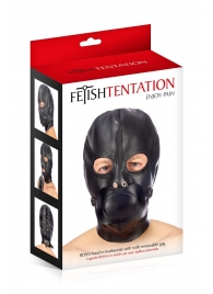 Маска-шлем с прорезями для глаз и регулируемым кляпом - Fetish Tentation - купить с доставкой в Балашихе