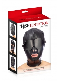 Маска-шлем с отверстием для рта и съемными шорами - Fetish Tentation - купить с доставкой в Балашихе