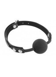 Черный силиконовый кляп-шарик на ремешках - Fetish Tentation - купить с доставкой в Балашихе