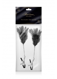 Зажимы для сосков с черными перьями Sweet Caress Feather Nipple Clumps - Sweet Caress - купить с доставкой в Балашихе