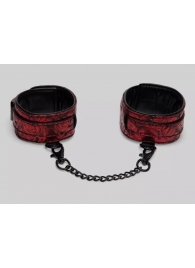 Красно-черные оковы Reversible Faux Leather Ankle Cuffs - Fifty Shades of Grey - купить с доставкой в Балашихе