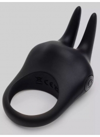 Черное эрекционное виброкольцо Sensation Rechargeable Vibrating Rabbit Love Ring - Fifty Shades of Grey - в Балашихе купить с доставкой