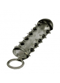 Дымчатая стимулирующая насадка с закрытой головкой SAMURAI PENIS SLEEVE BLACK - 14,5 см. - NMC - в Балашихе купить с доставкой