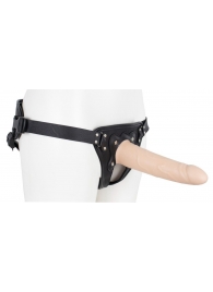 Пустотелый страпон Harness CLASSIC с бандажом - 19,5 см. - LOVETOY (А-Полимер) - купить с доставкой в Балашихе