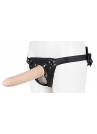 Пустотелый страпон Harness CLASSIC с бандажом - 19,5 см. - LOVETOY (А-Полимер) - купить с доставкой в Балашихе