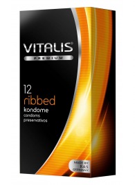 Ребристые презервативы VITALIS PREMIUM ribbed - 12 шт. - Vitalis - купить с доставкой в Балашихе