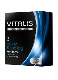 Презервативы VITALIS PREMIUM delay   cooling с охлаждающим эффектом - 3 шт. - Vitalis - купить с доставкой в Балашихе