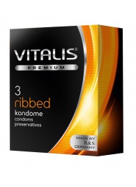 Ребристые презервативы VITALIS PREMIUM ribbed - 3 шт. - Vitalis - купить с доставкой в Балашихе