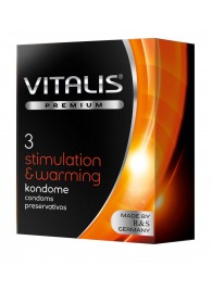 Презервативы VITALIS PREMIUM stimulation   warming с согревающим эффектом - 3 шт. - Vitalis - купить с доставкой в Балашихе