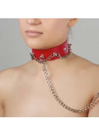 Красный ошейник из натуральной кожи - Sitabella - купить с доставкой в Балашихе