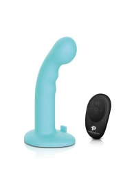 Голубая изогнутая насадка 6in Remote Control Ripple P-Spot G-Spot на черных трусиках - 16 см. - Pegasus - купить с доставкой в Балашихе