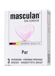 Супертонкие презервативы Masculan Pur - 3 шт. - Masculan - купить с доставкой в Балашихе
