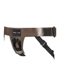 Бронзовый пояс для насадок Curious Harness - Strap-on-me - купить с доставкой в Балашихе