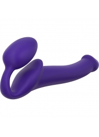 Фиолетовый безремневой страпон Silicone Bendable Strap-On - size S - Strap-on-me - купить с доставкой в Балашихе