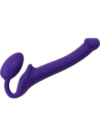 Фиолетовый безремневой страпон Silicone Bendable Strap-On - size S - Strap-on-me - купить с доставкой в Балашихе