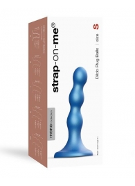 Голубая насадка Strap-On-Me Dildo Plug Balls size S - Strap-on-me - купить с доставкой в Балашихе