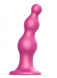 Розовая насадка Strap-On-Me Dildo Plug Beads size S - Strap-on-me - купить с доставкой в Балашихе
