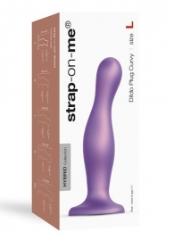 Фиолетовая насадка Strap-On-Me Dildo Plug Curvy size L - Strap-on-me - купить с доставкой в Балашихе