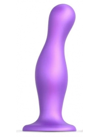Фиолетовая насадка Strap-On-Me Dildo Plug Curvy size L - Strap-on-me - купить с доставкой в Балашихе
