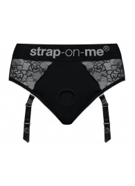 Черные трусики для насадок Diva Lingerie Harness - size M - Strap-on-me - купить с доставкой в Балашихе
