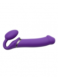 Фиолетовый безремневой вибрострапон Silicone Bendable Strap-On - size XL - Strap-on-me - купить с доставкой в Балашихе