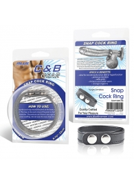 Кольцо на пенис SNAP COCK RING из искусственной кожи на клепках - BlueLine - в Балашихе купить с доставкой