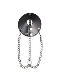 Утяжка для мошонки из искусственной кожи с цепочками PARACHUTE BALL STRETCHER - BlueLine - купить с доставкой в Балашихе