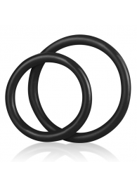 Набор из двух черных силиконовых колец разного диаметра SILICONE COCK RING SET - BlueLine - в Балашихе купить с доставкой