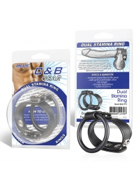 Двойное кольцо выносливости на пенис DUAL STAMINA RING - BlueLine - в Балашихе купить с доставкой