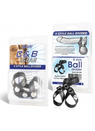 Разделитель мошонки из искусственной кожи на клепках 8 STYLE BALL DIVIDER - BlueLine - купить с доставкой в Балашихе