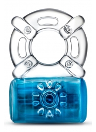 Синее эрекционное виброкольцо Pleaser Rechargeable C-Ring - Blush Novelties - в Балашихе купить с доставкой