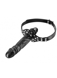 Черный кляп-фаллоимитатор Double Penis Gag - Fetish Tentation - купить с доставкой в Балашихе