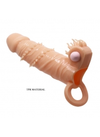 Телесная удлиняющая вибронасадка Penis Sleeve Connor - 17 см. - Baile - в Балашихе купить с доставкой