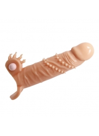 Телесная удлиняющая вибронасадка Penis Sleeve Connor - 17 см. - Baile - в Балашихе купить с доставкой