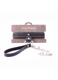 Узкий однослойный ошейник с поводком - Crazy Handmade - купить с доставкой в Балашихе