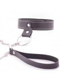 Узкий однослойный ошейник с поводком - Crazy Handmade - купить с доставкой в Балашихе